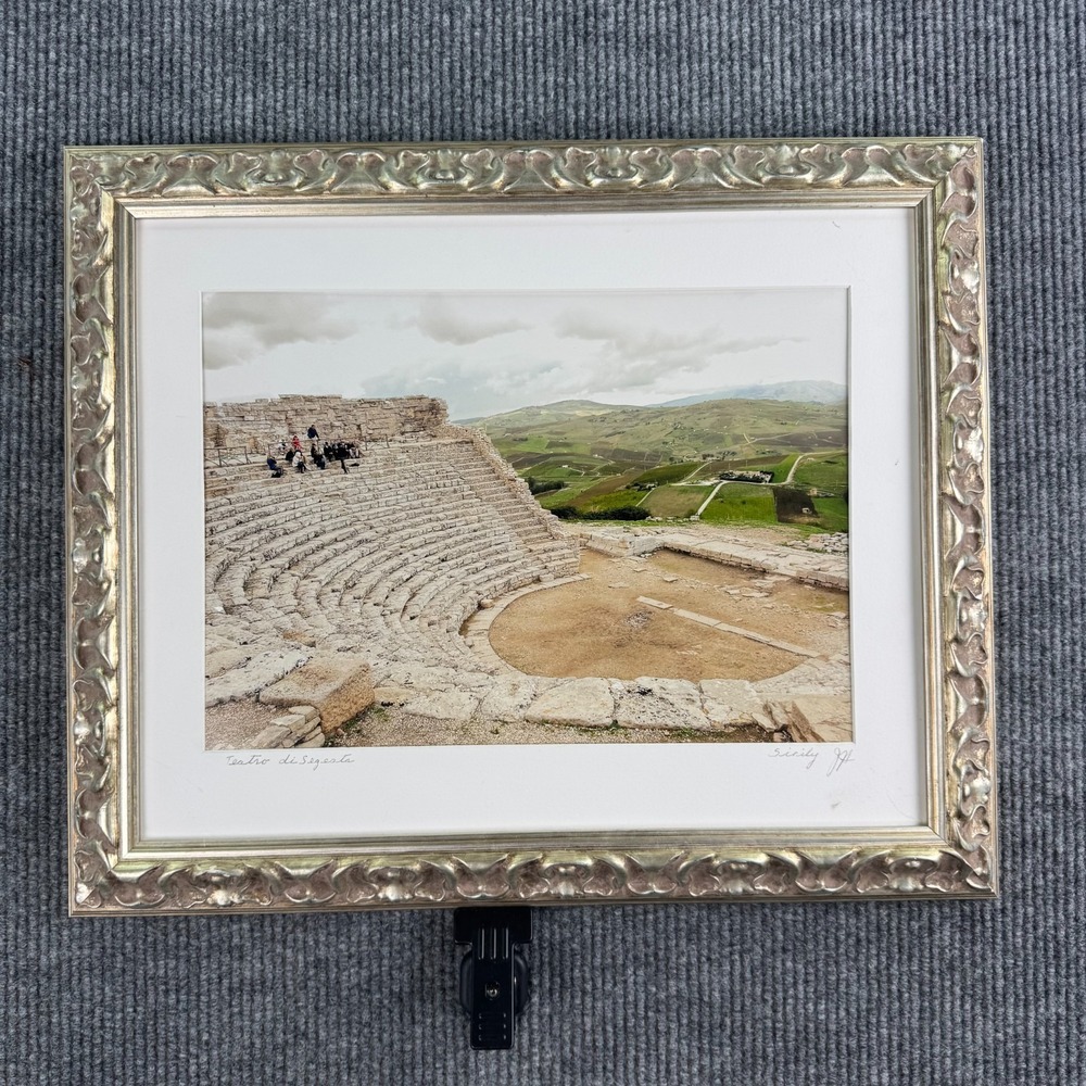Teatro di Segesta Sicily Signed Framed Photograph John Hutchinson Ancient Greek